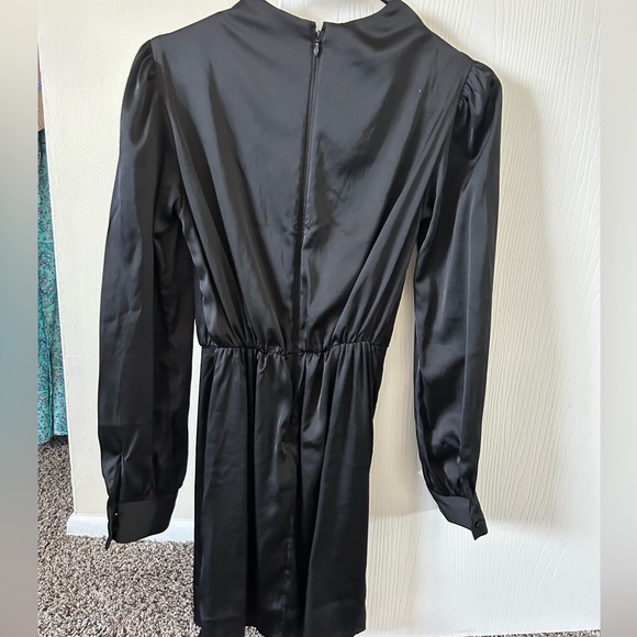 Black Long Sleeve Abercrombie & Fitch Satin Dress - Picture 4 of 6